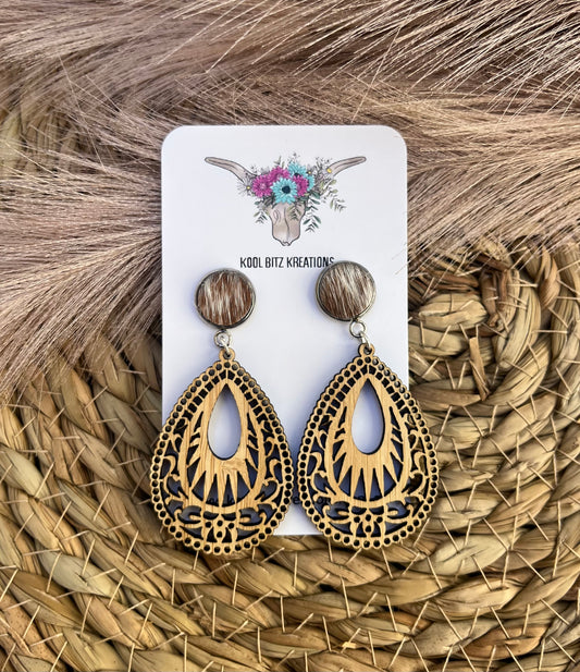 Wooden Statement Earring