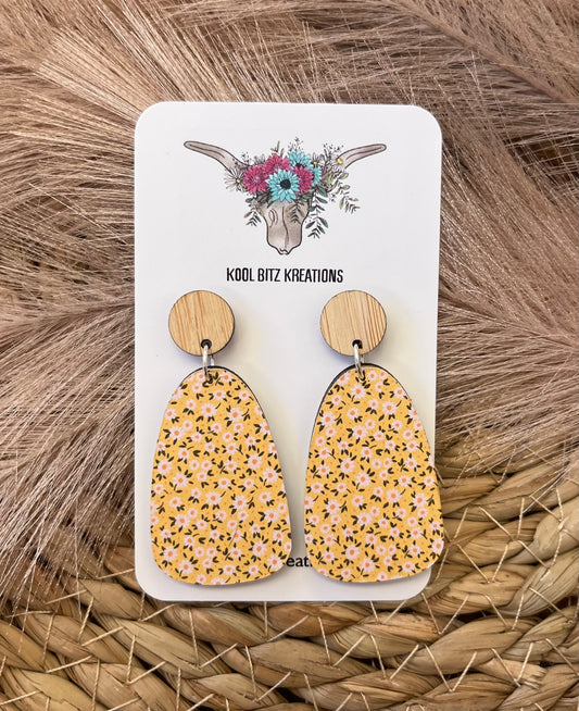 Large Paper & Wood Statement Earring