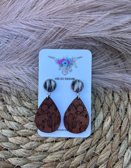 Wooden Statement Earring