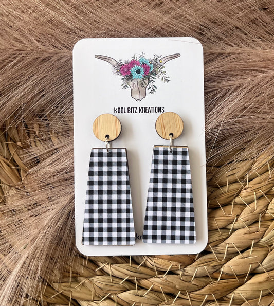 Large Paper & Wood Statement Earring