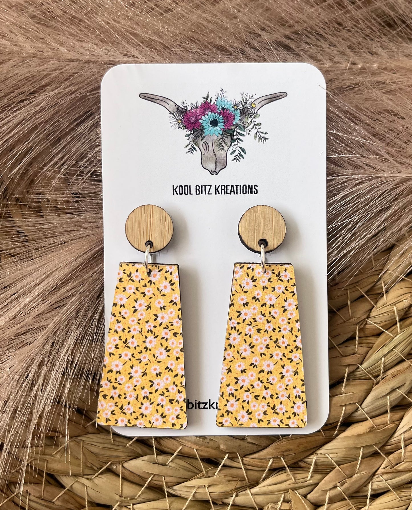 Large Paper & Wood Statement Earring