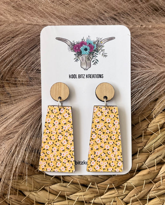 Large Paper & Wood Statement Earring