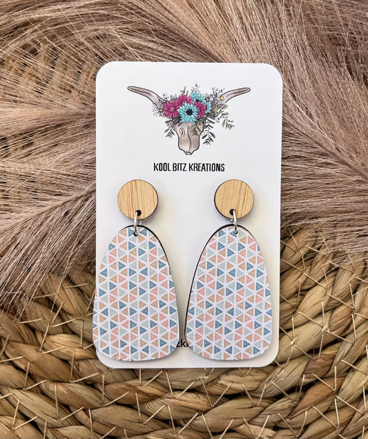 Large Paper & Wood Statement Earring