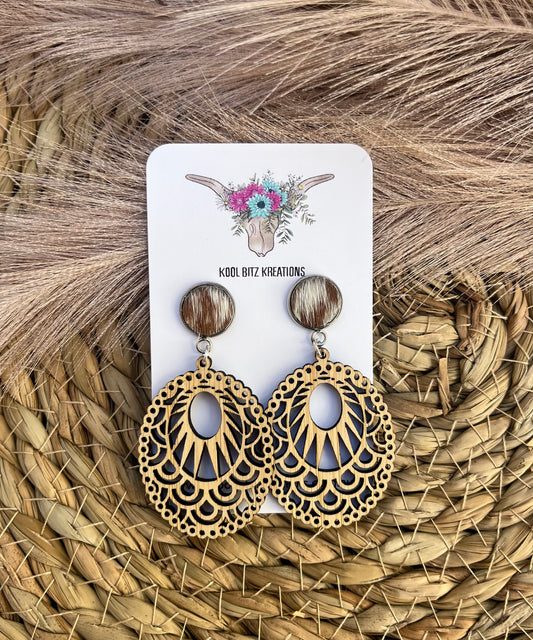 Wooden Statement Earring