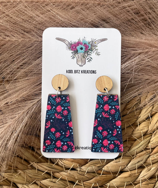 Large Paper & Wood Statement Earring