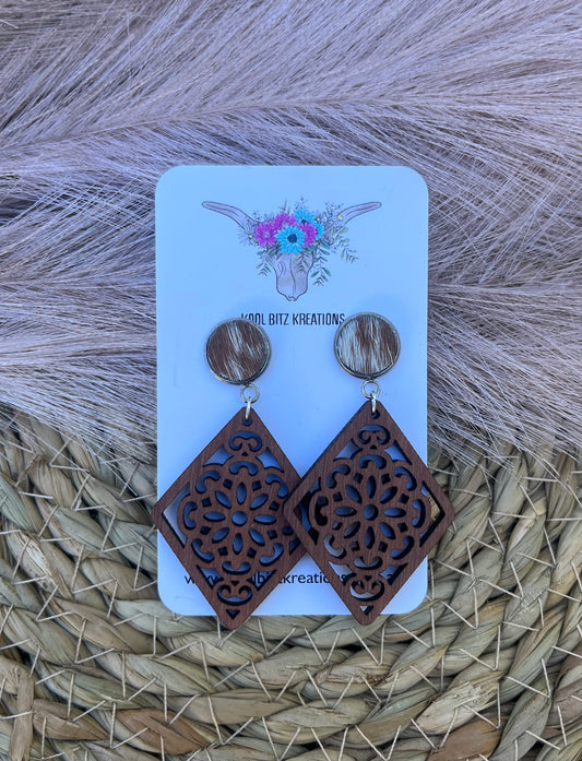 Wooden Statement Earring