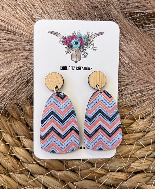 Large Paper & Wood Statement Earring