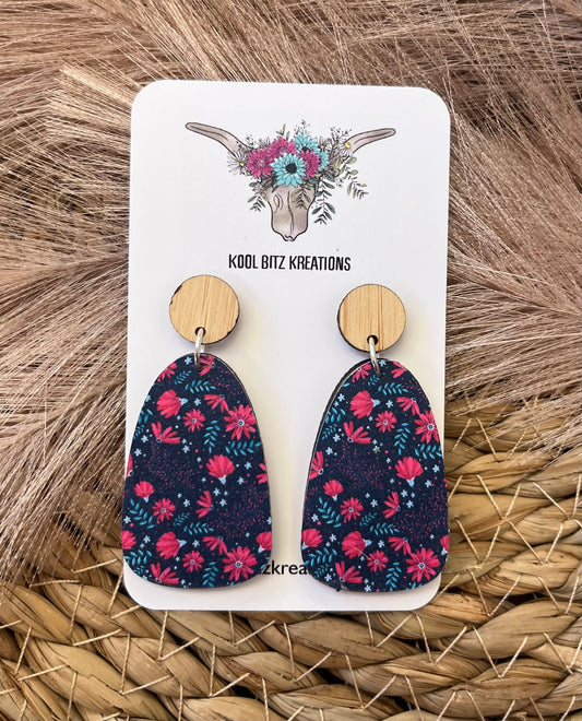 Large Paper & Wood Statement Earring