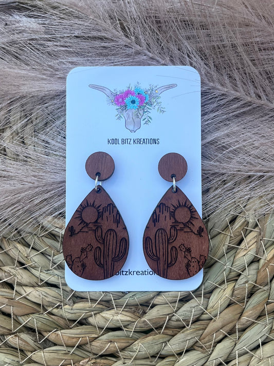 Wooden Statement Earring