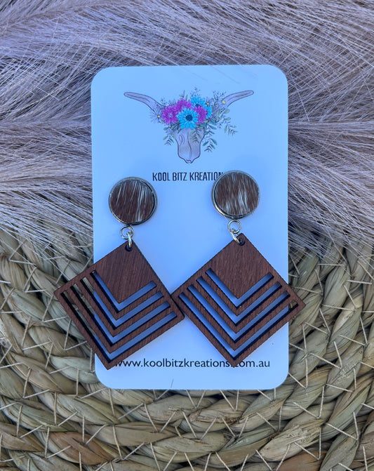 Wooden Statement Earring