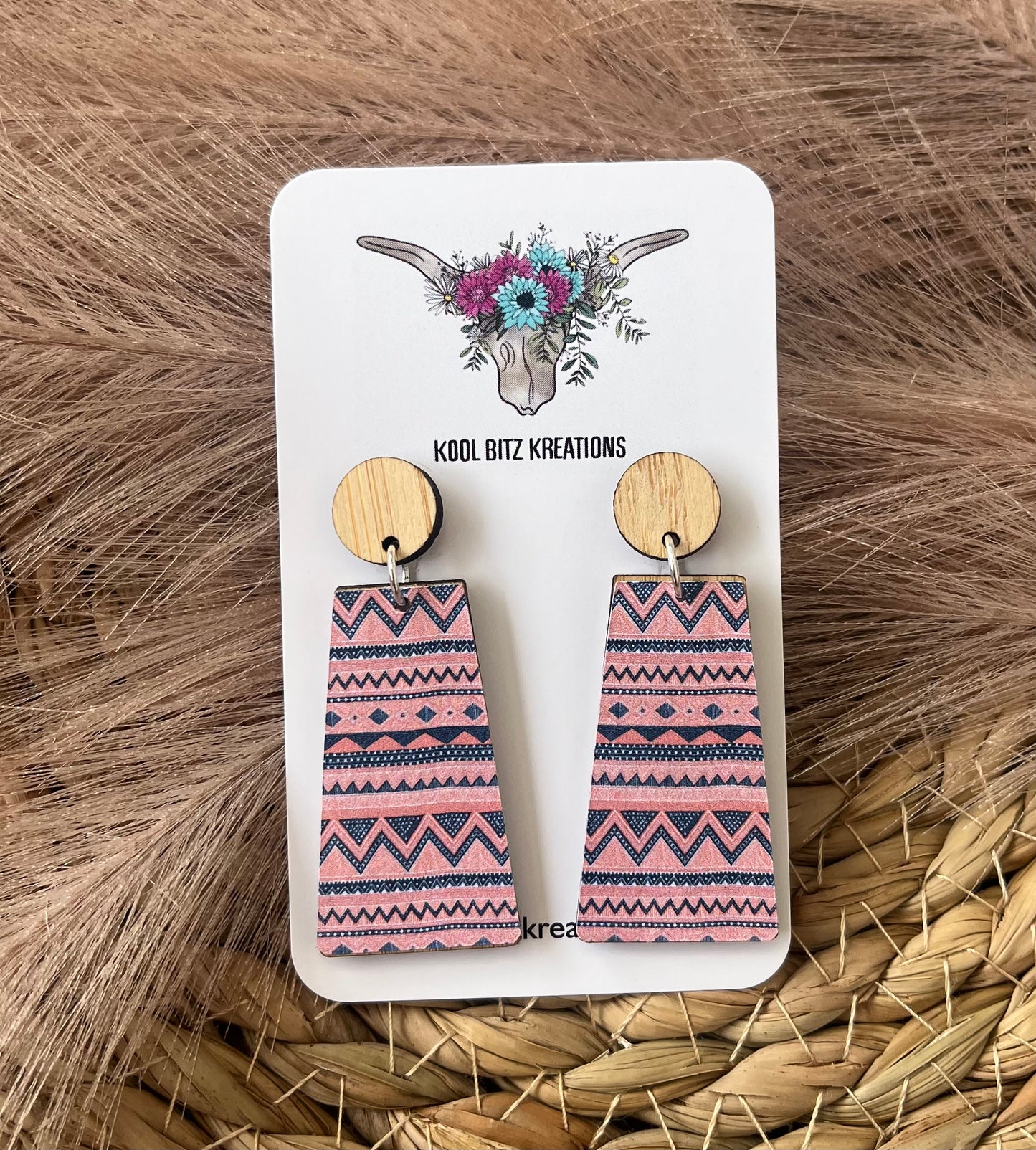 Large Paper & Wood Statement Earring