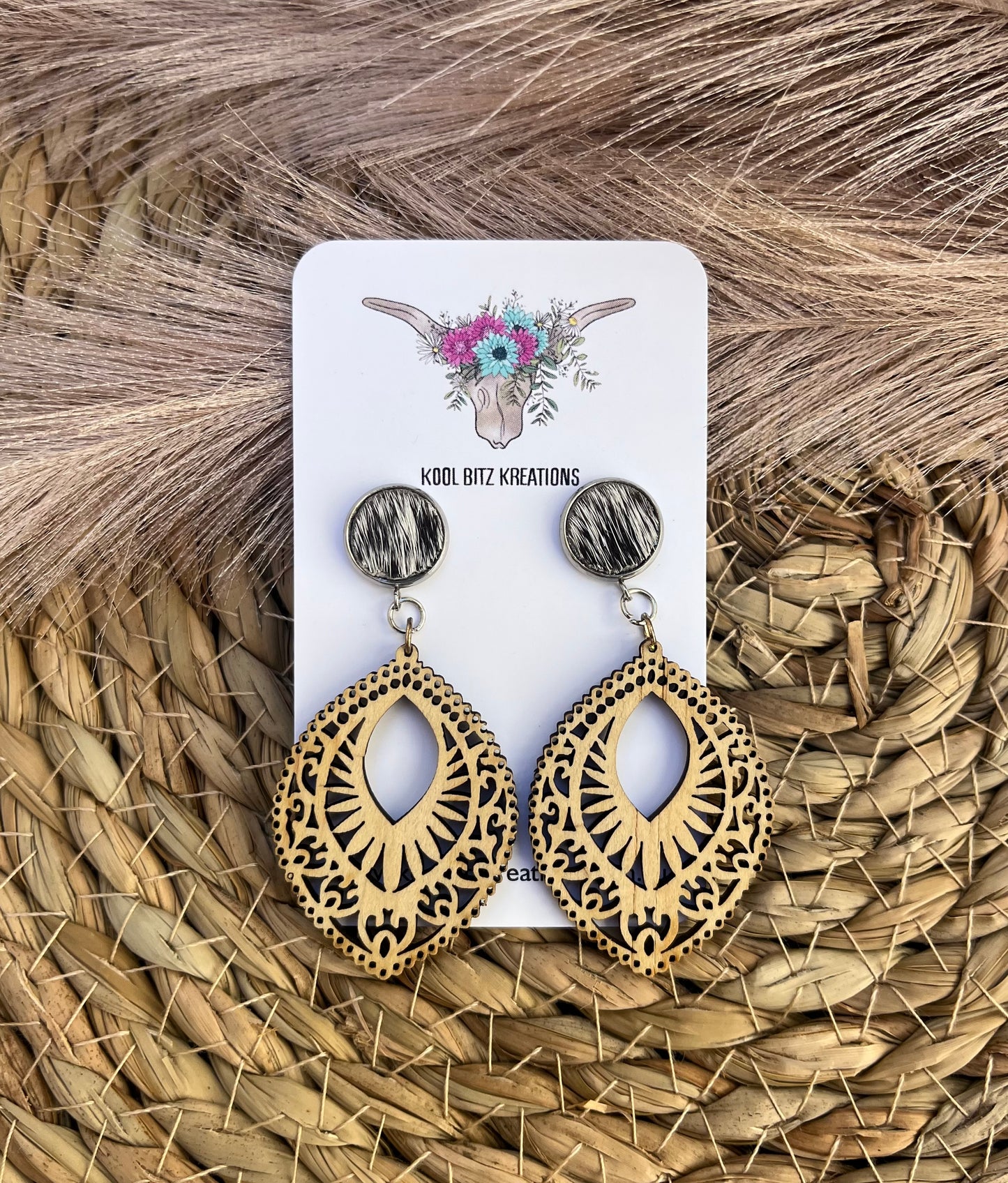 Wooden Statement Earring