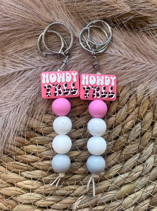 Pink Howdy Keychain