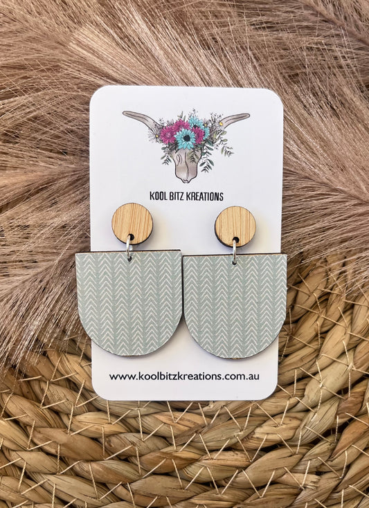 Large Paper & Wood Statement Earring