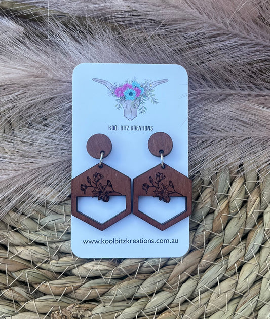 Wooden Statement Earring