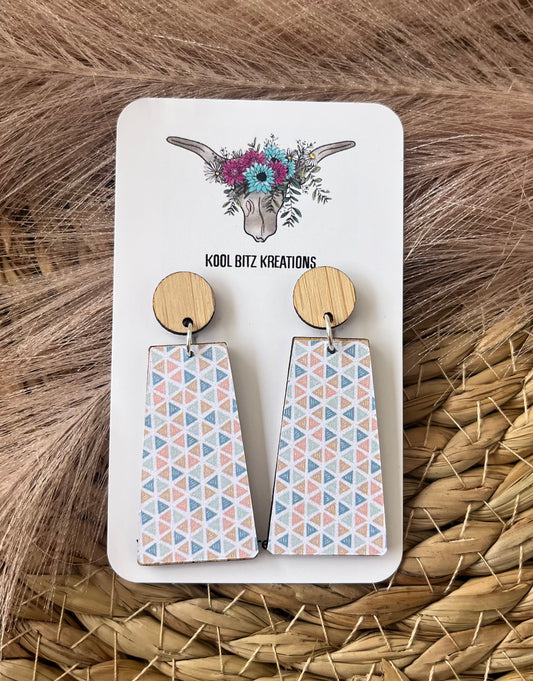 Large Paper & Wood Statement Earring