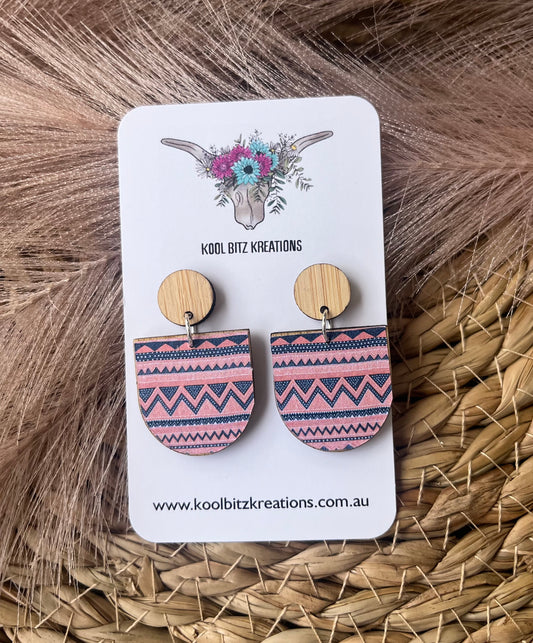 Small Paper & Wood Statement Earring