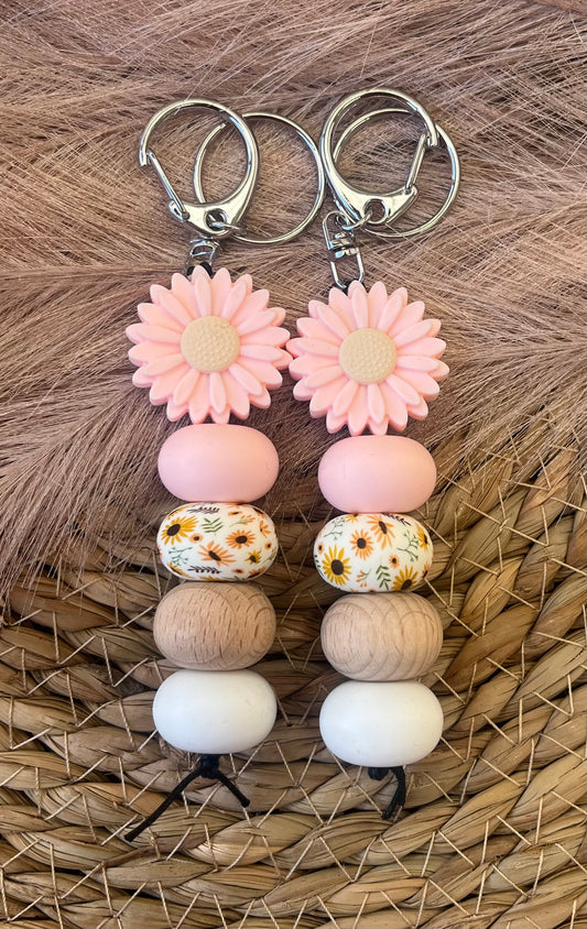 Pink Flower Keychain