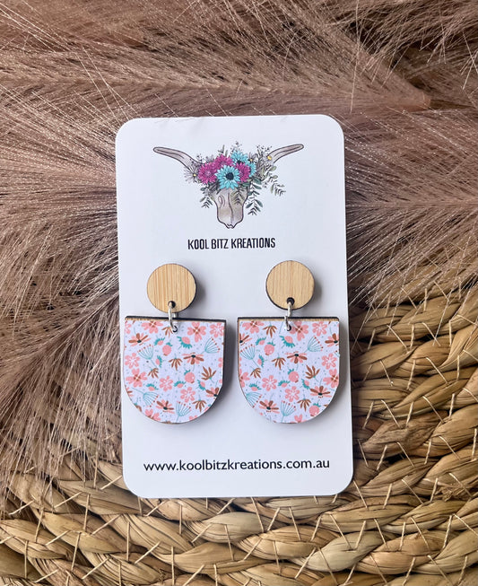 Small Paper & Wood Statement Earring