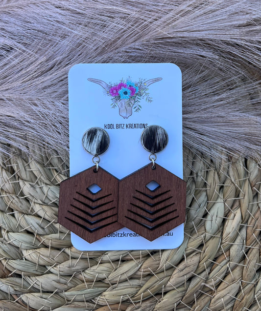 Wooden Statement Earring