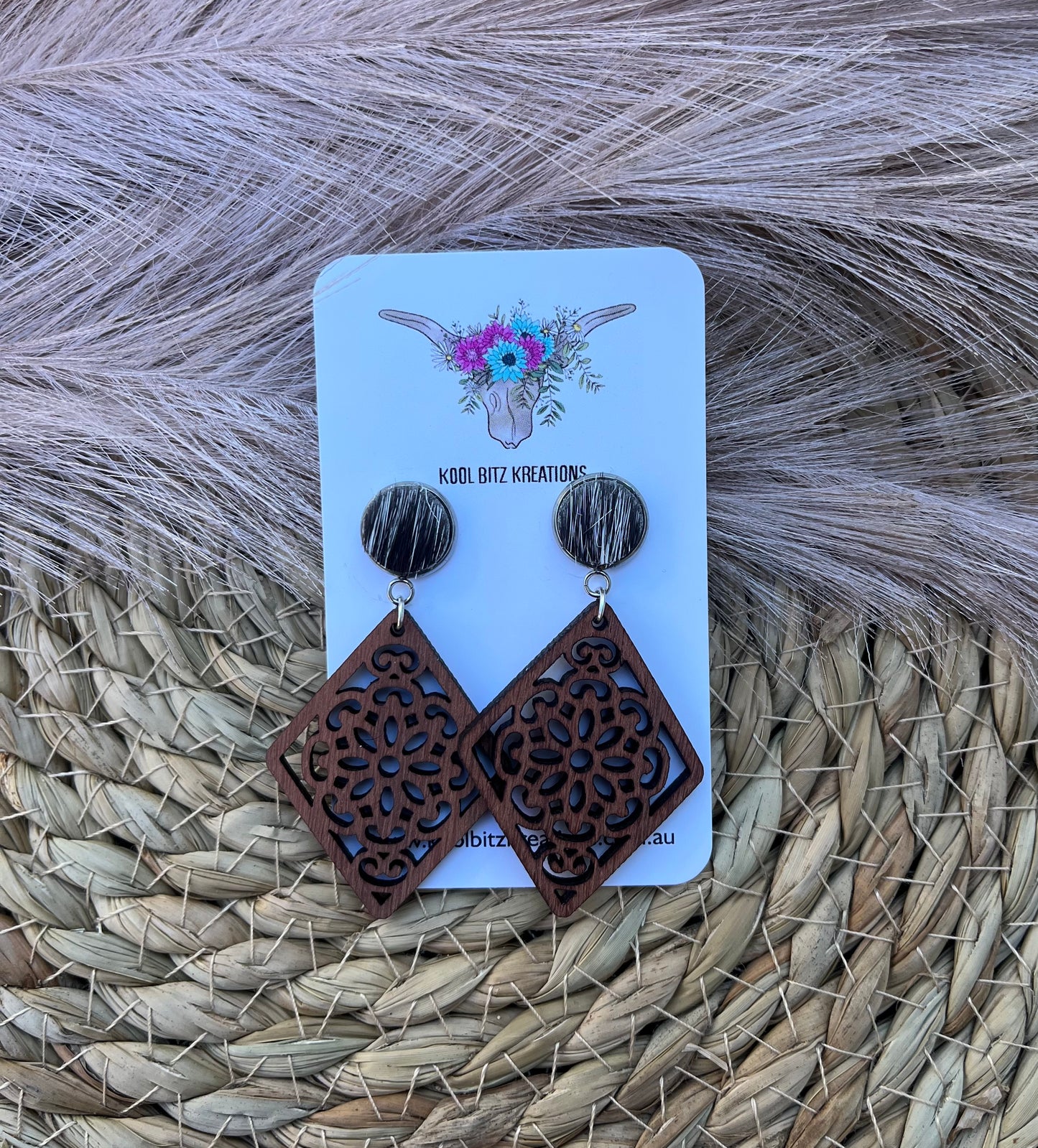 Wooden Statement Earring