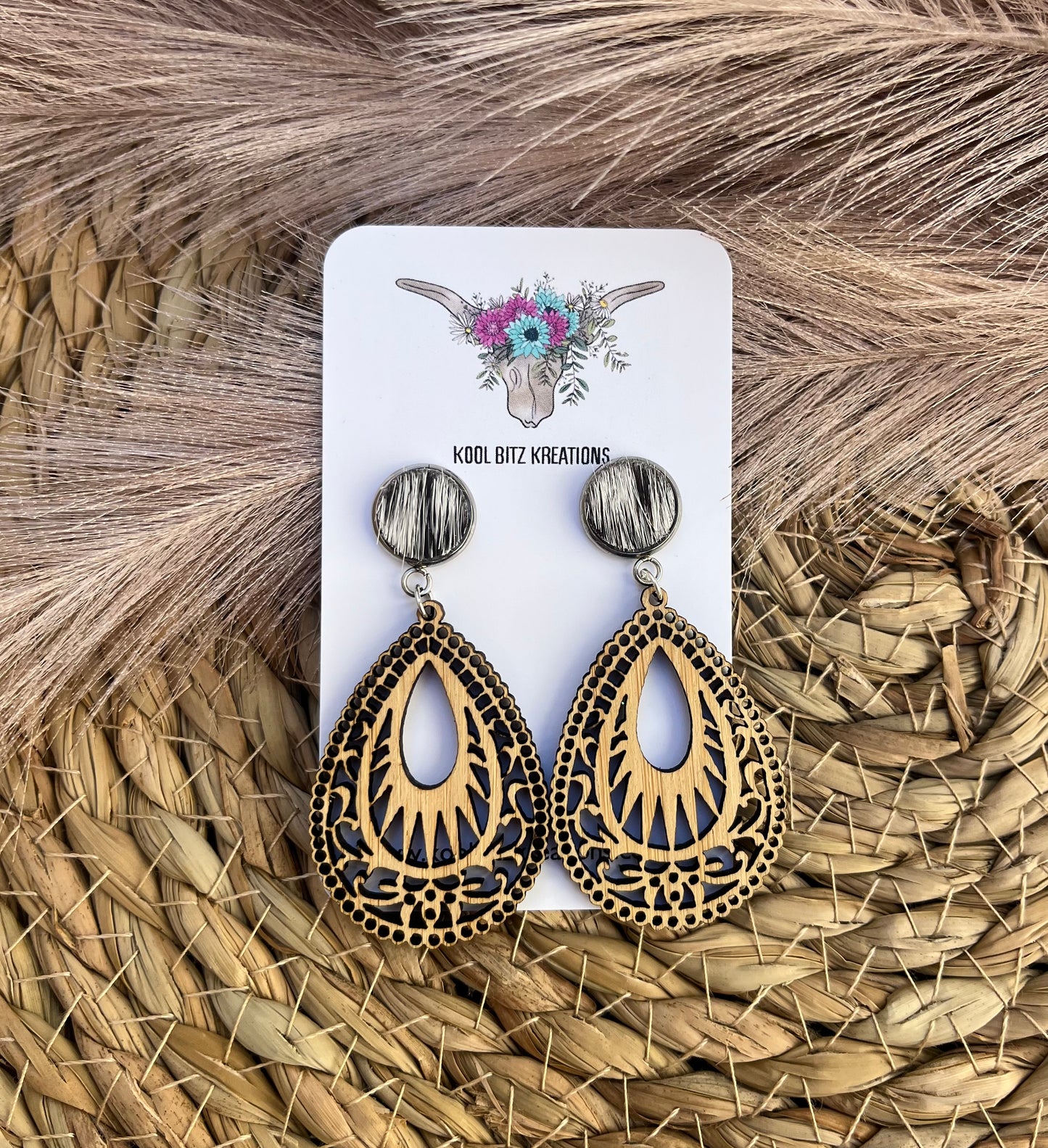 Wooden Statement Earring