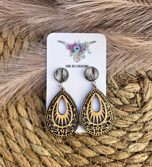 Wooden Statement Earring