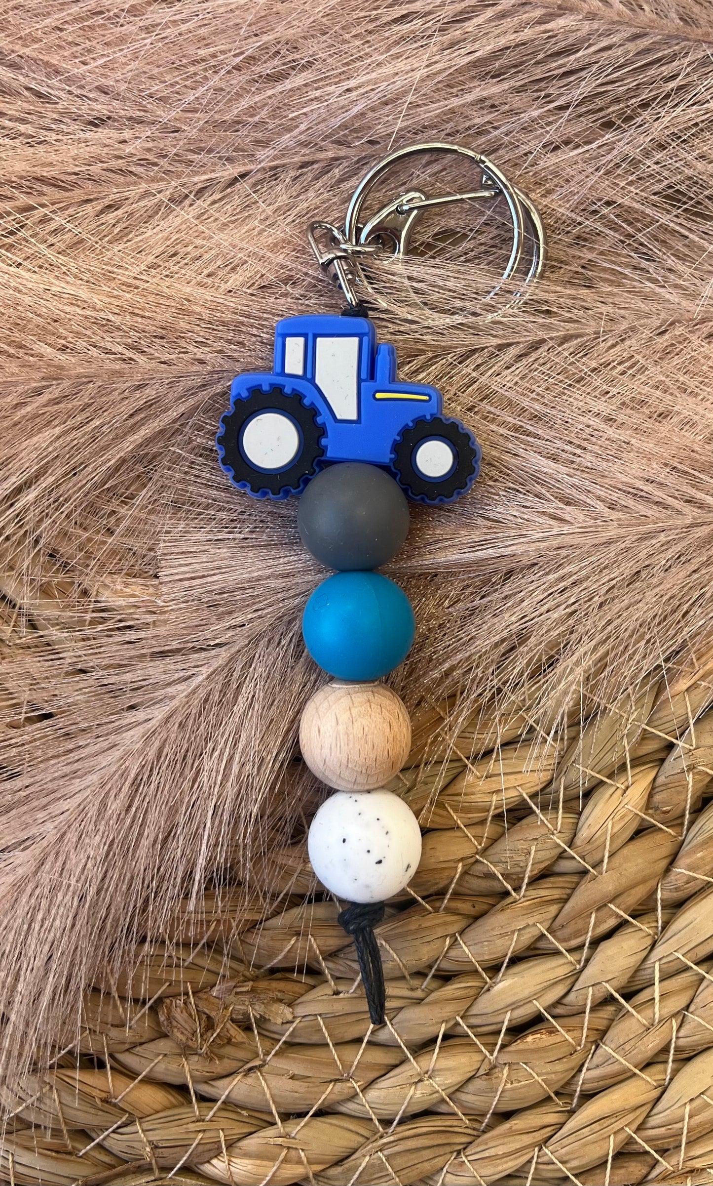 Blue Tractor Keychain