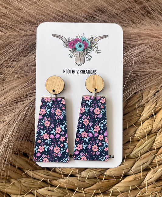 Large Paper & Wood Statement Earring