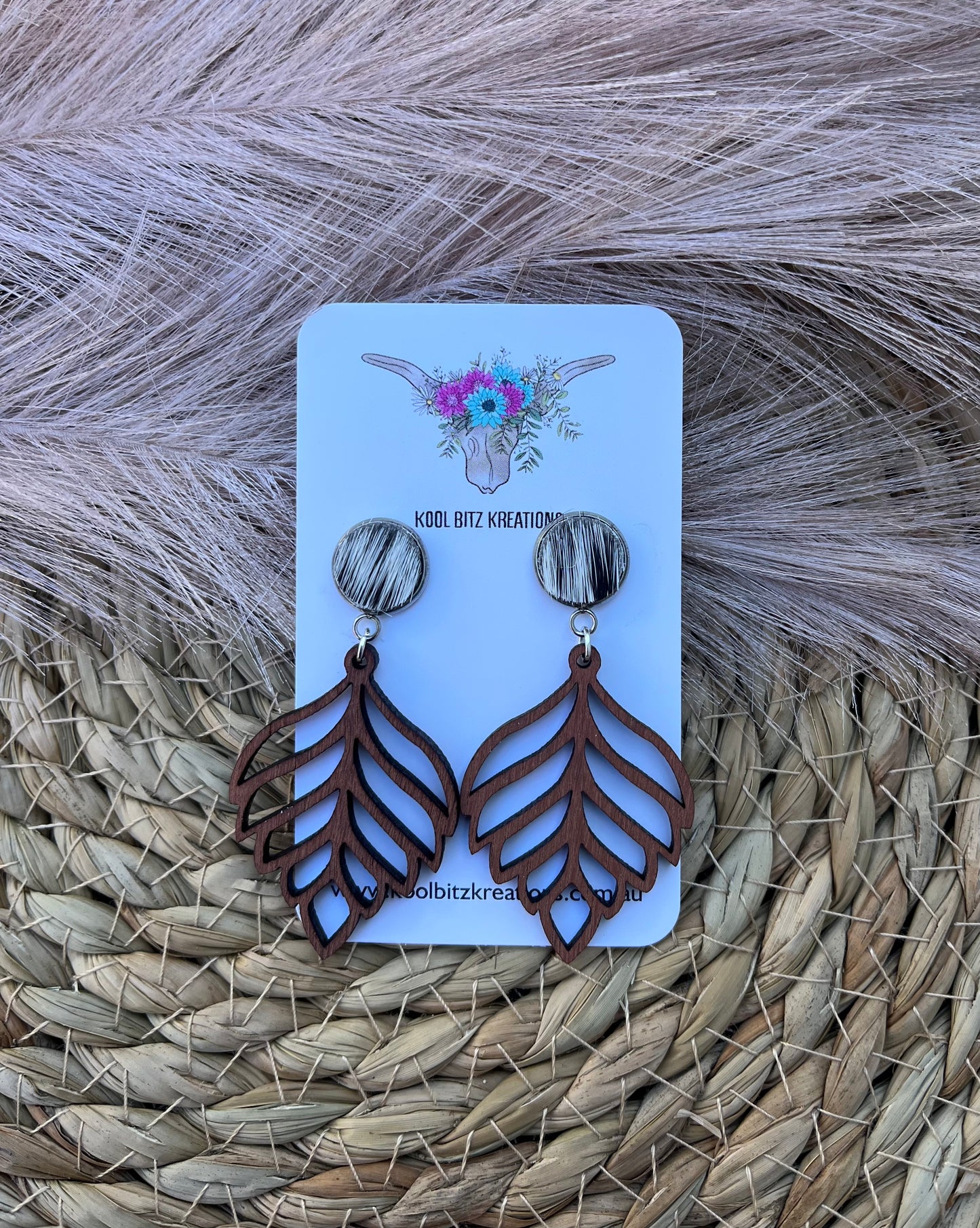 Wooden Statement Earring