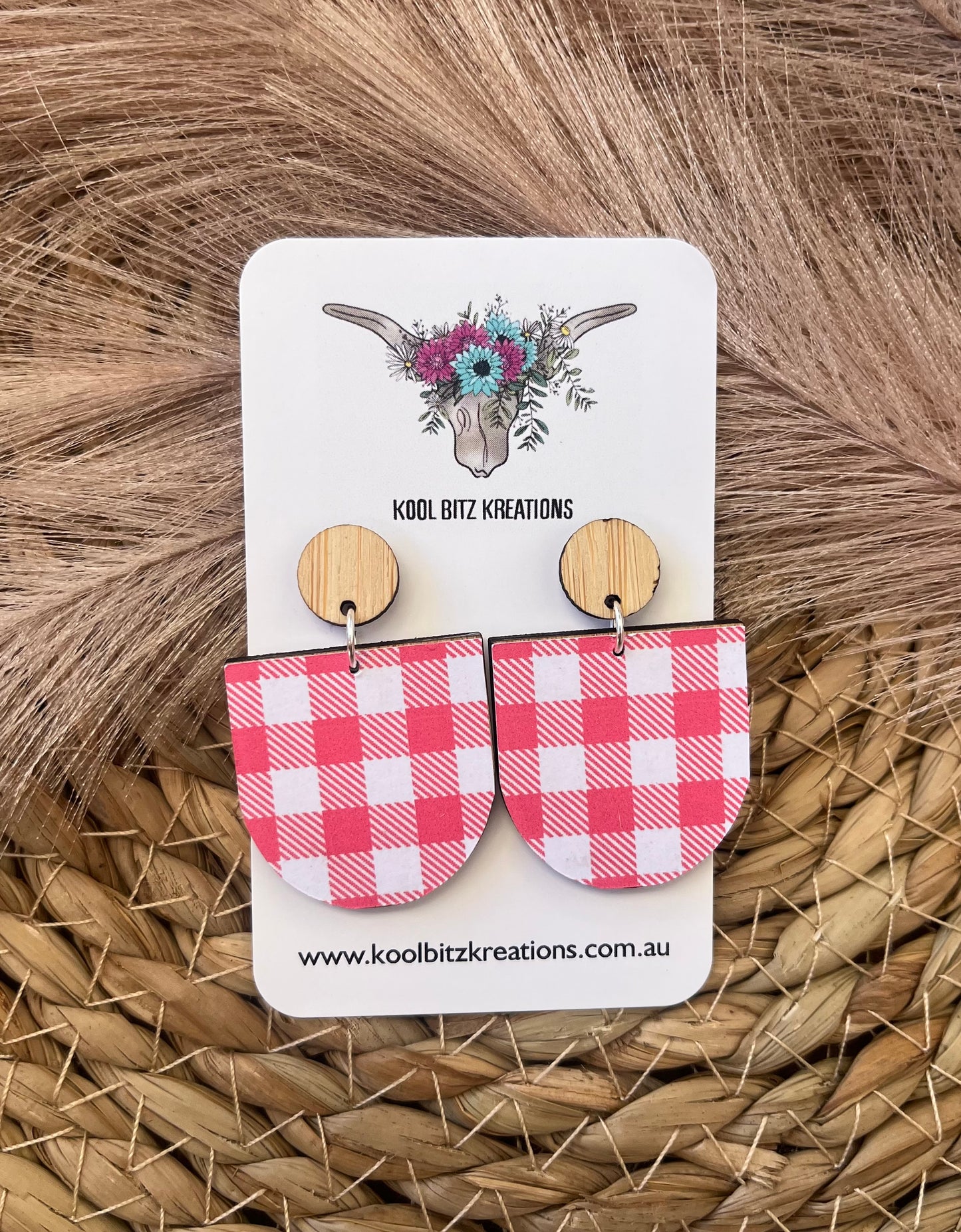 Large Paper & Wood Statement Earring