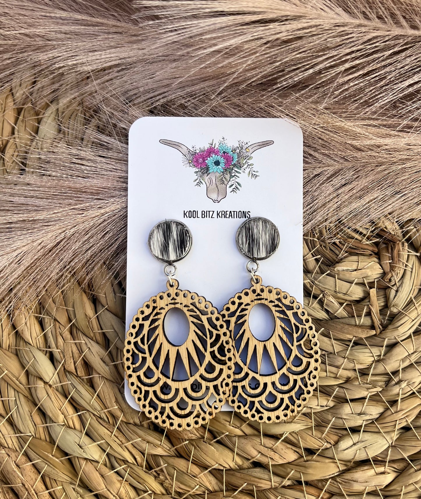 Wooden Statement Earring