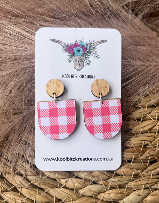 Small Paper & Wood Statement Earring