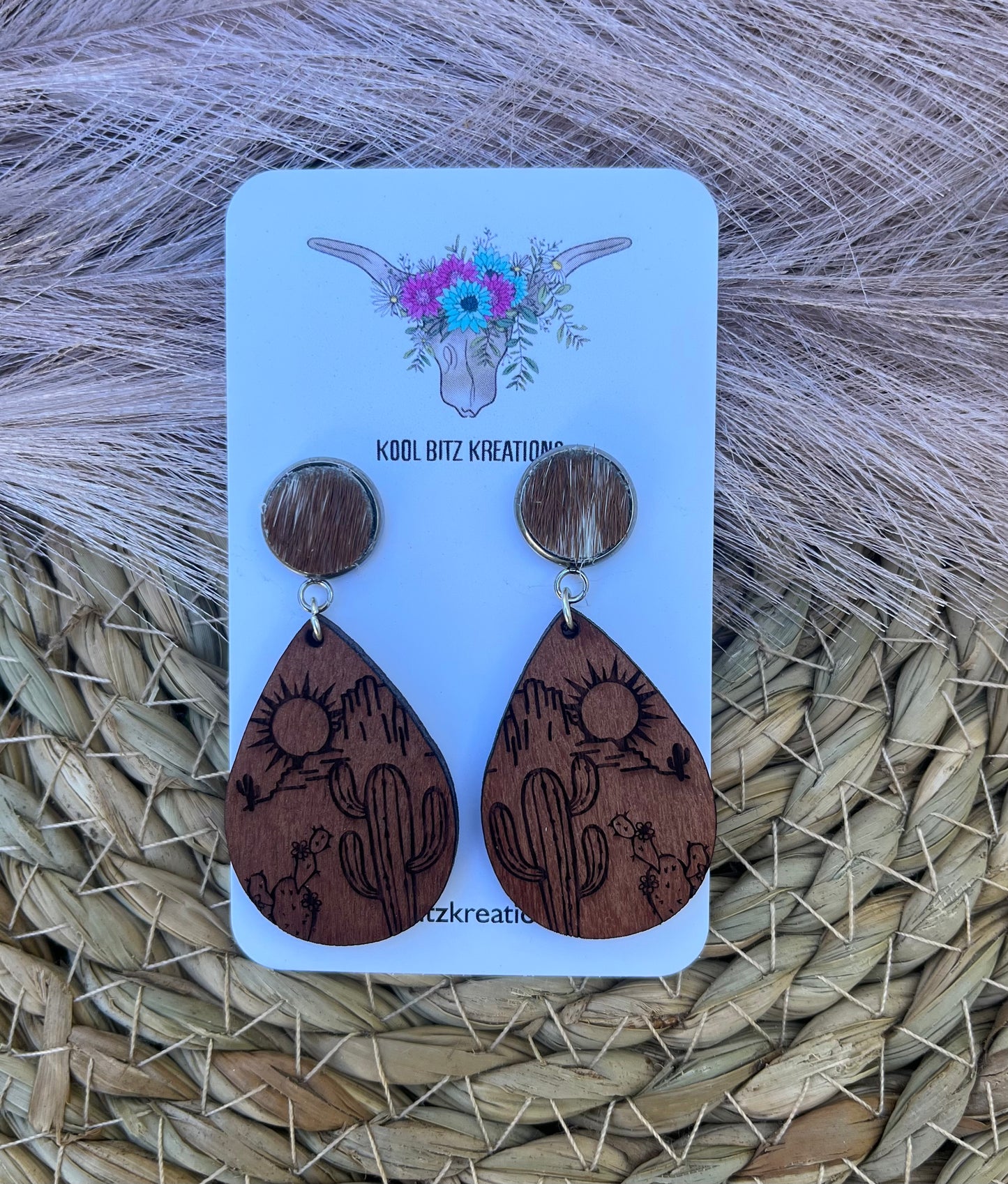 Wooden Statement Earring