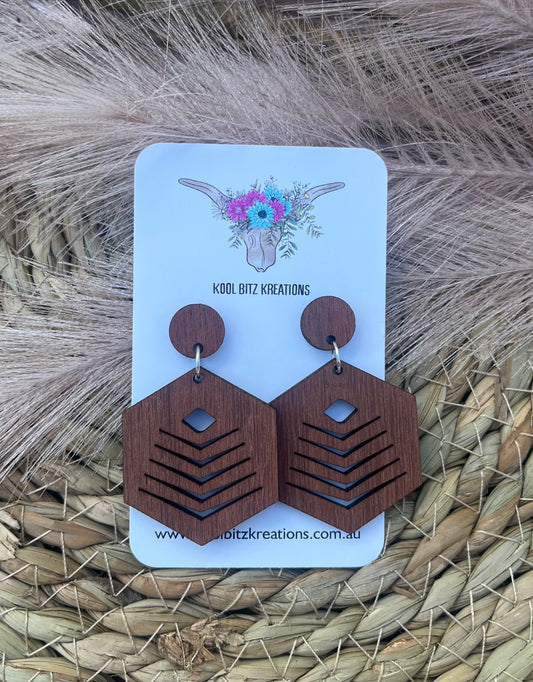 Wooden Statement Earring