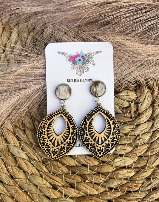 Wooden Statement Earring