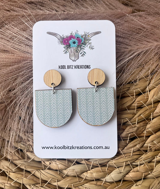 Small Paper & Wood Statement Earring