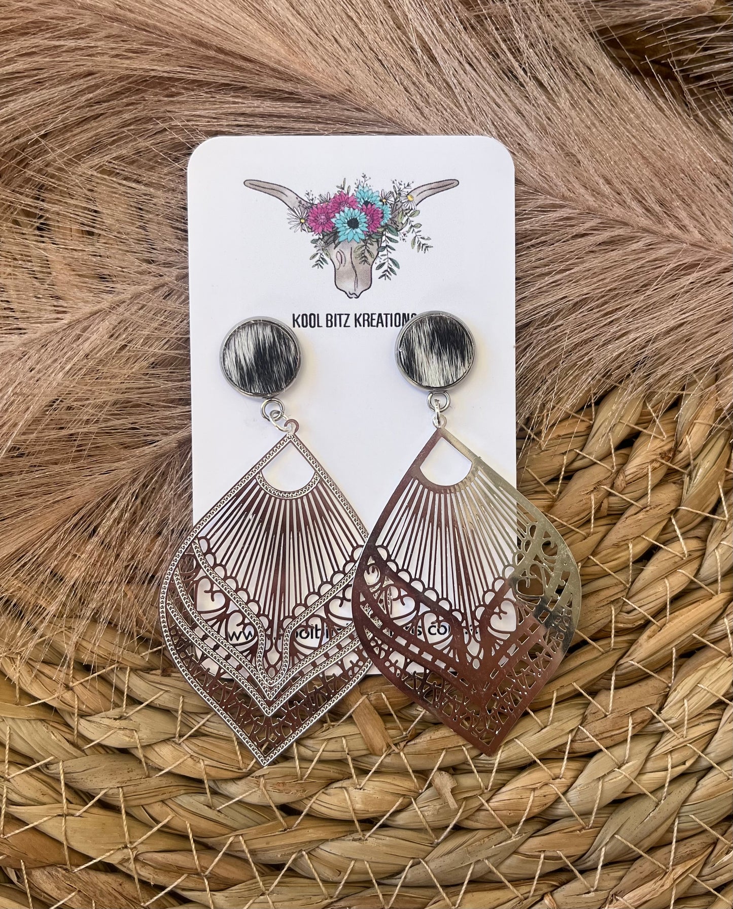 Silver Metal Statement Earring