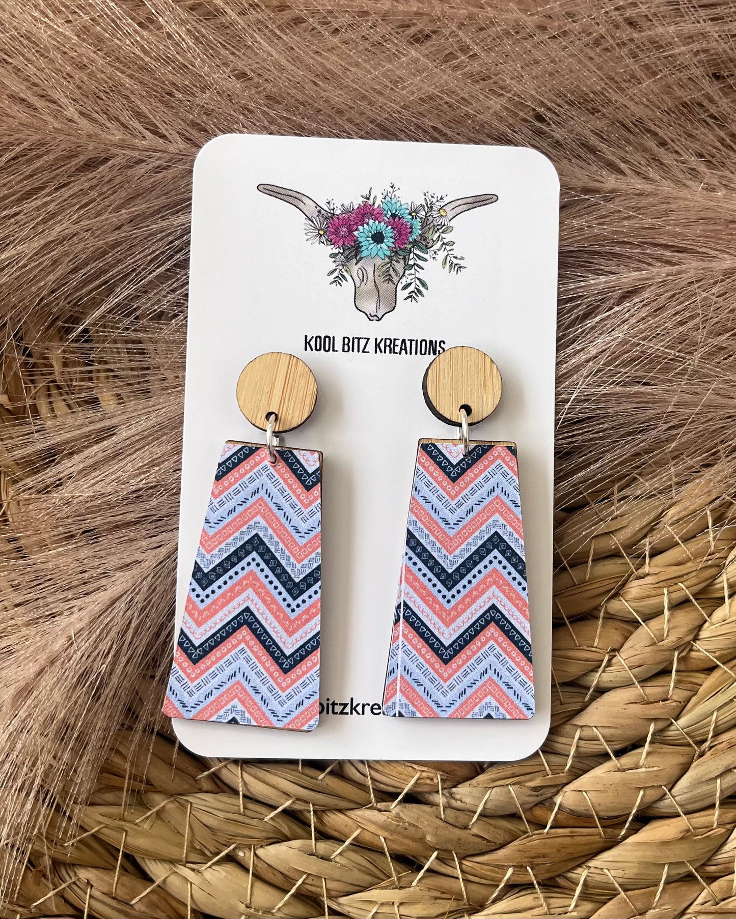 Large Paper & Wood Statement Earring