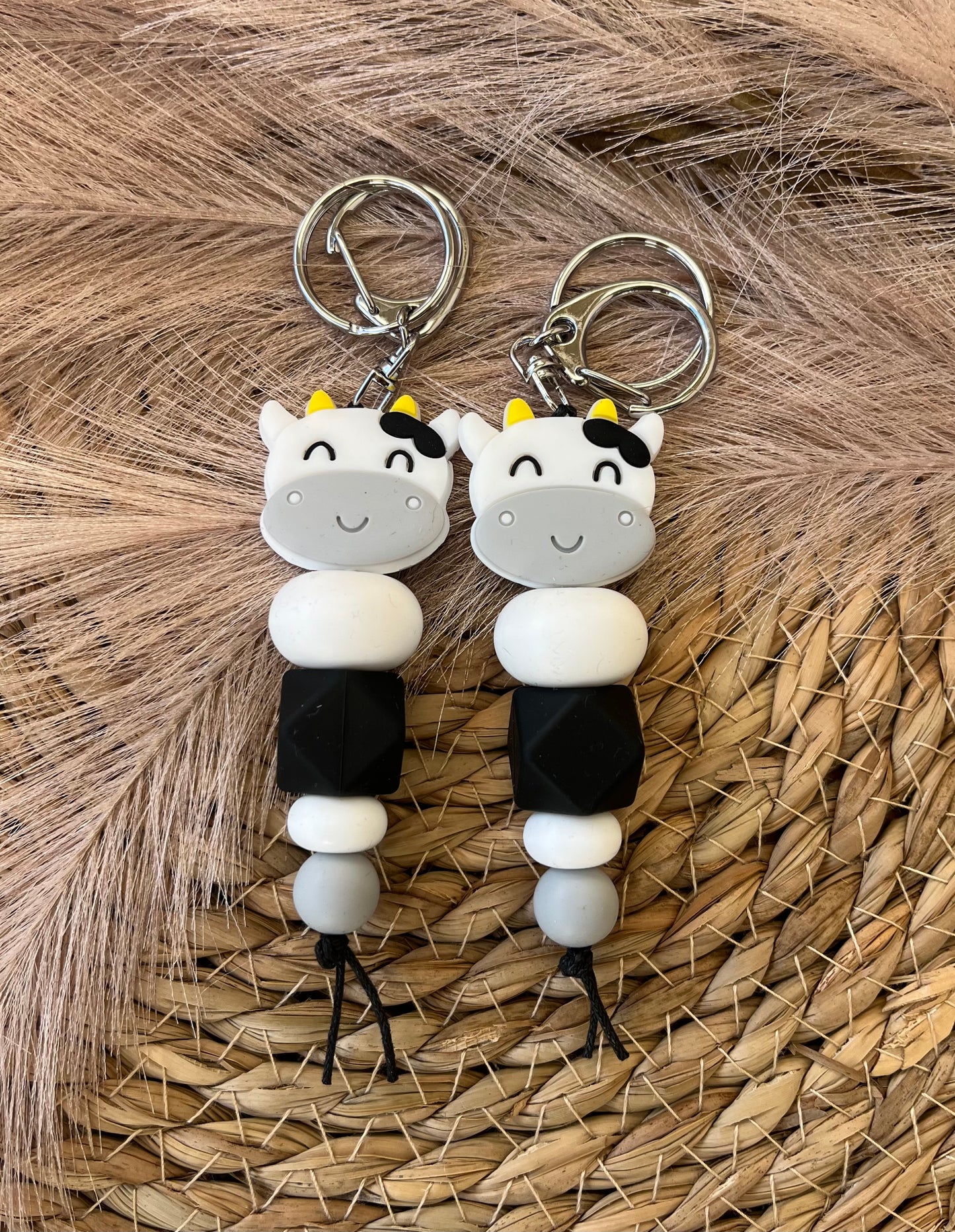 Black Cow Keychain