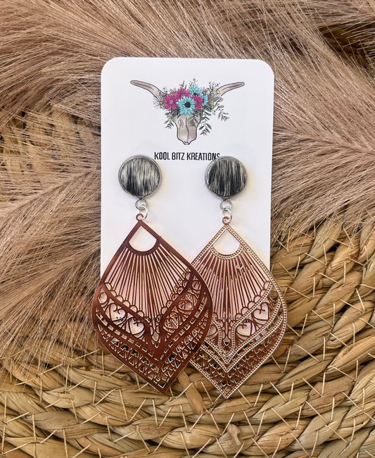 Rose Gold Metal Statement Earring