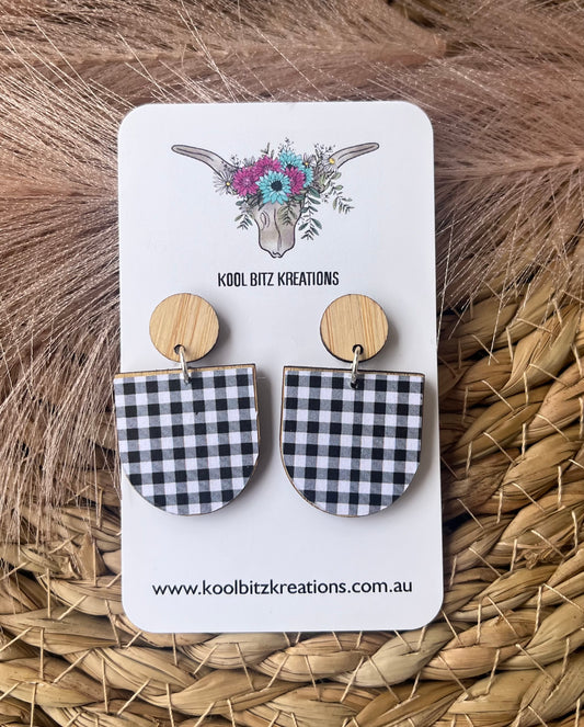 Small Paper & Wood Statement Earring