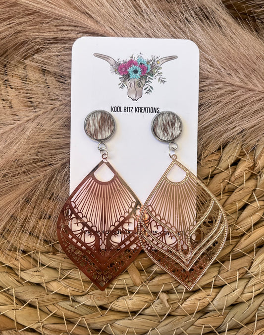 Rose Gold Metal Statement Earring