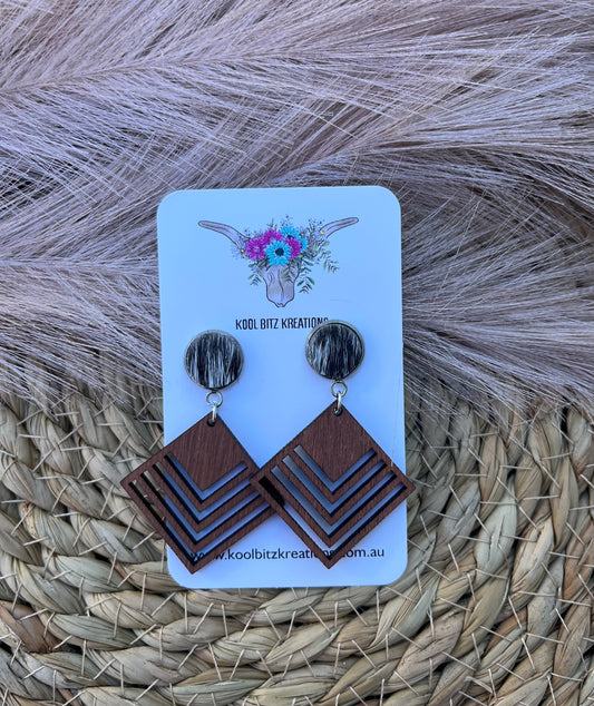 Wooden Statement Earring