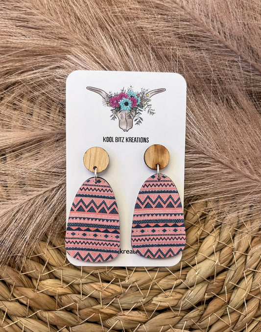 Large Paper & Wood Statement Earring