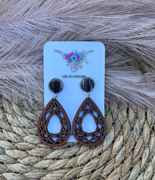 Wooden Statement Earring