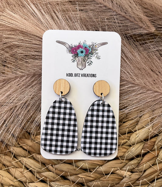 Large Paper & Wood Statement Earring