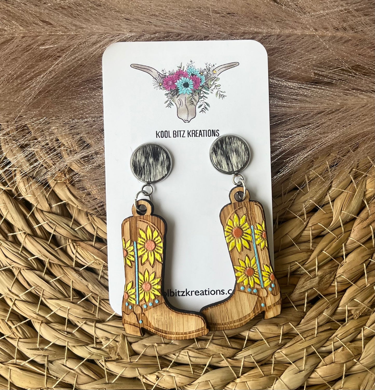 Boots Wooden Statement Earring