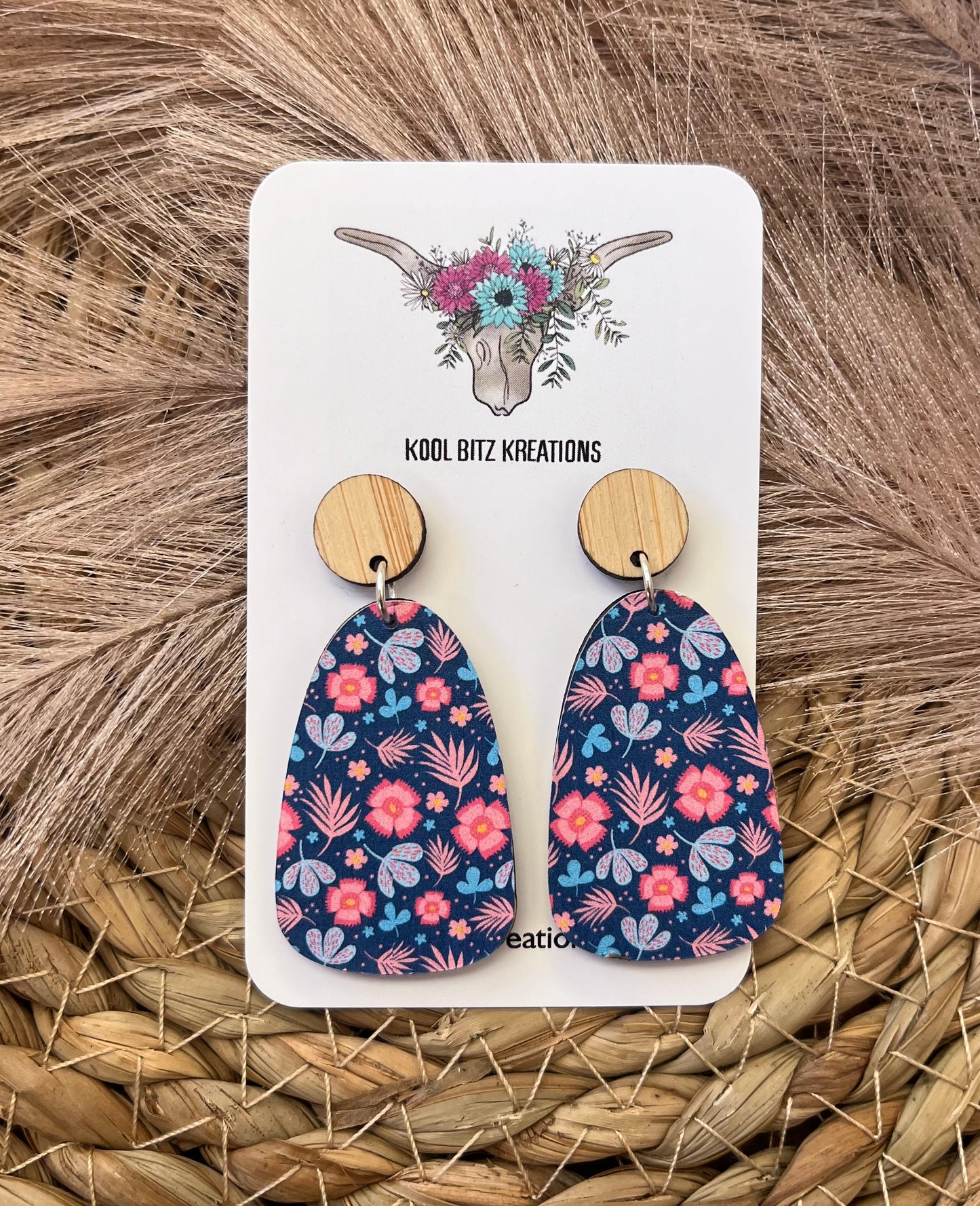 Large Paper & Wood Statement Earring