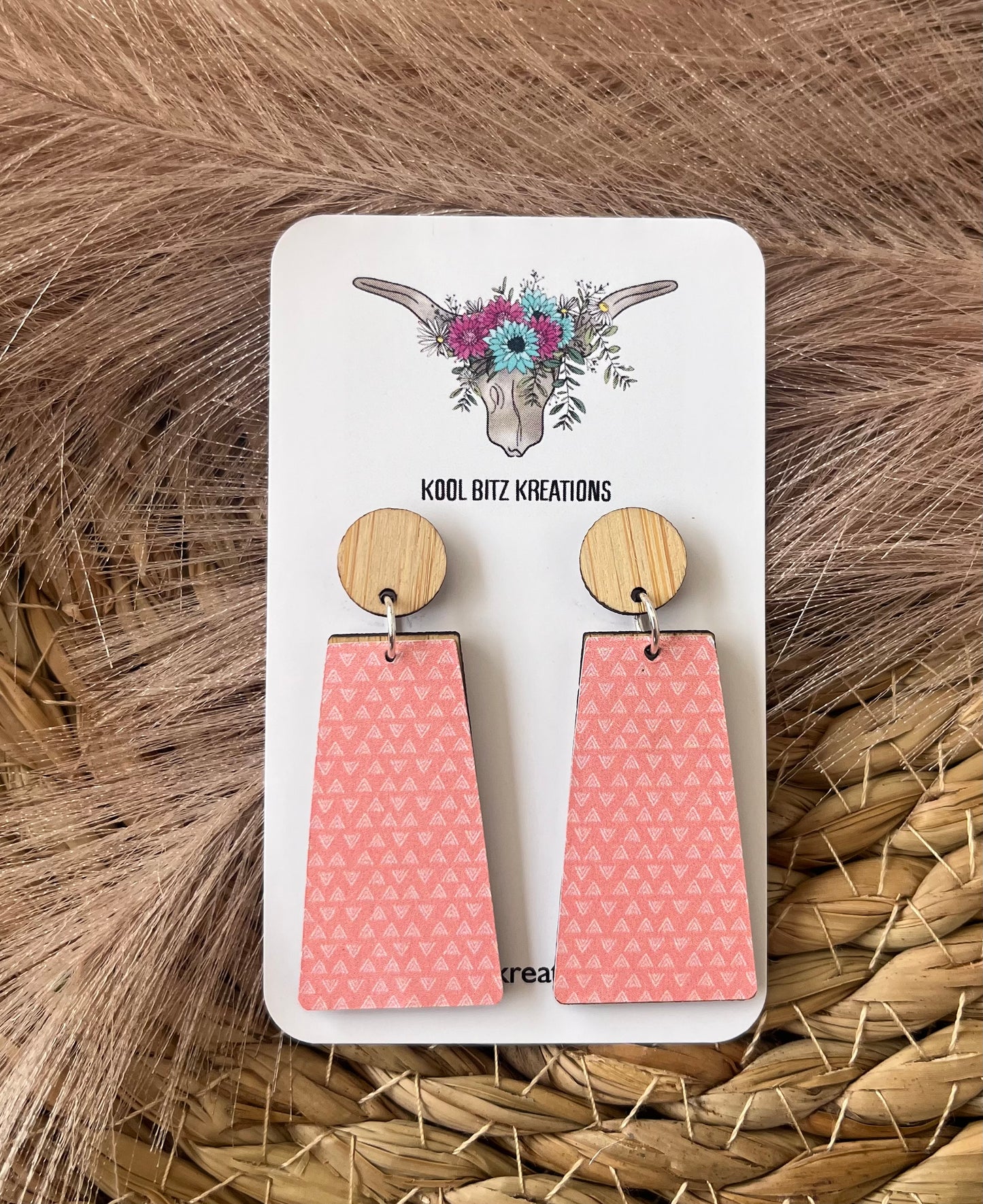 Large Paper & Wood Statement Earring